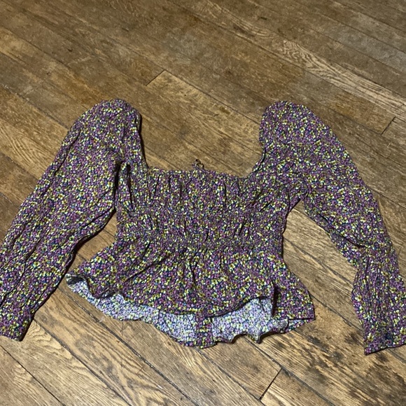 J. Crew Cinched Waist, Cotton Floral Top Liberty Busy Izzy Print - size 6 - Picture 9 of 9